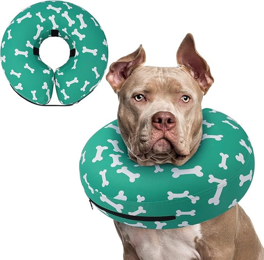 Supet Inflatable Dog Cone Collar Alternative After Surgery, Dog Neck Donut Collar Recovery E Collar for Neuter, Soft Pet Cone for Small Medium Large Dogs