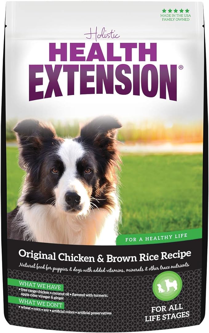 Health Extension Original Chicken & Brown Rice Dry Dog Food (4 lb / 1.81 kg) - Protein-Packed Formula with Probiotics, Omega 3 for Holistic Health in Dogs of All Life Stages