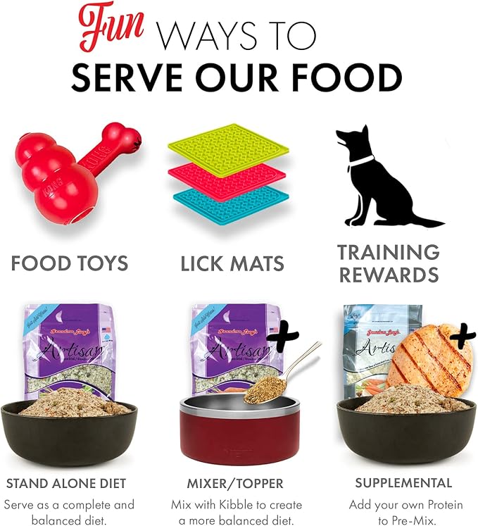 Grandma Lucy's Artisan Dog Food, Grain Free and Freeze-Dried - Artisan Venison, 3Lb Bag