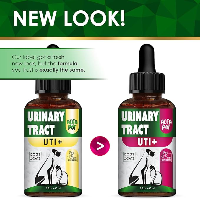 Сat Urinary Tract Infection Treatment with Cranberry – Dog UTI Treatment to Care for Bladder – Cat UTI Treatment for Kidneys – Preventive Support for Renal Health in Drops – 2 Oz