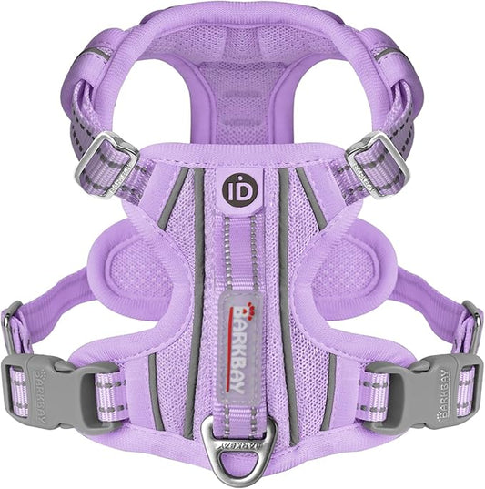 BARKBAY Dog Harness No Pull with ID Tag Pocket - Heavy Duty, Reflective, Easy Control for Small Dogs(Violet Purple,S)