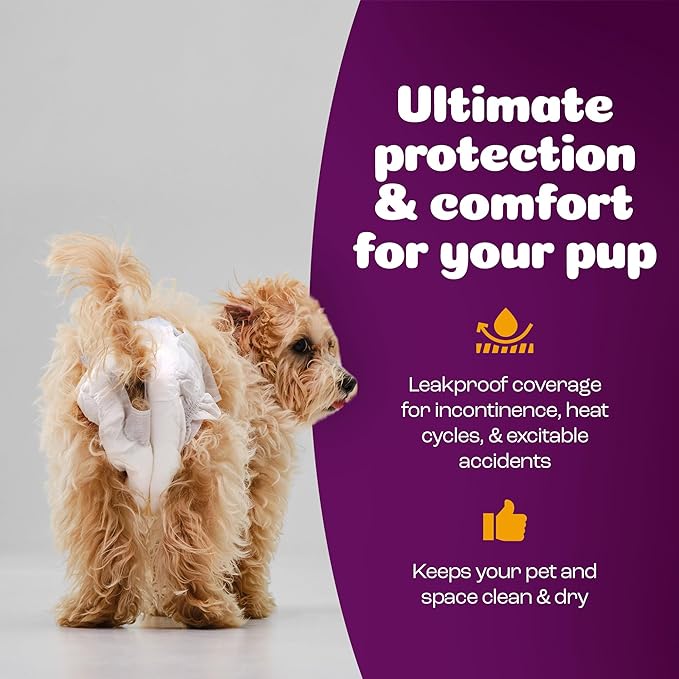 Inspire Pet Care Dog Diapers Female Dogs | Bulk Value Doggie Incontinence, Accidents, for Heat, Pee or Period and Housebreaking (X-Small (100 Count))