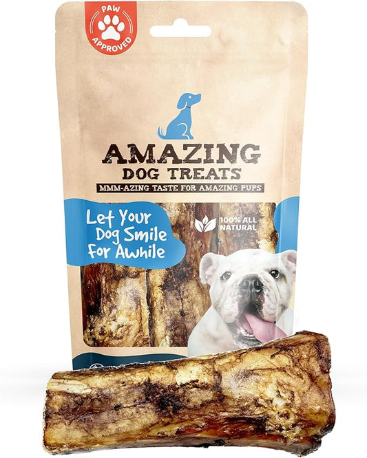 Amazing Dog Treats - 5-6 Inch Meaty Beef Marrow Bones- (30 Count) - Best Bones for Dogs - Long Lasting Dog Chew Bones - Filled Marrow Dog Bone