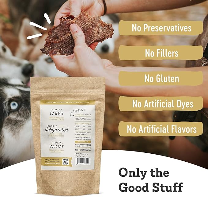 Farm Hounds - Premium Natural Duck Jerky for Dogs - Made from 100% Humanely Raised Duck - Break-to-Size - Great for Training & Treats - No Added Fillers - Made in USA - 3.5 oz - 2 Pack