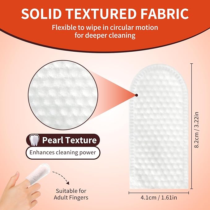 Dog Dental Wipes - Tooth Brushing Kit for Cats & Dogs - Dog Toothbrush Finger Dental Wipes to Remove Plaque & Tartar,Effective Teeth Cleaner (50PCS)