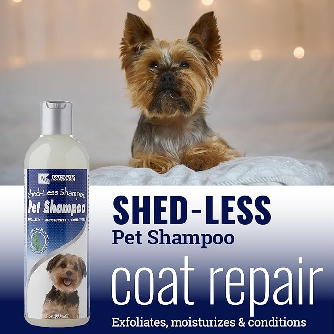 Kenic Deshedding Dog Shampoo, Proven to Reduce Shedding, Conditions Coat, Enriched with Omega 3 & 6, Vitamin E & B5, Gentle & Nourishing Formula, Made in USA