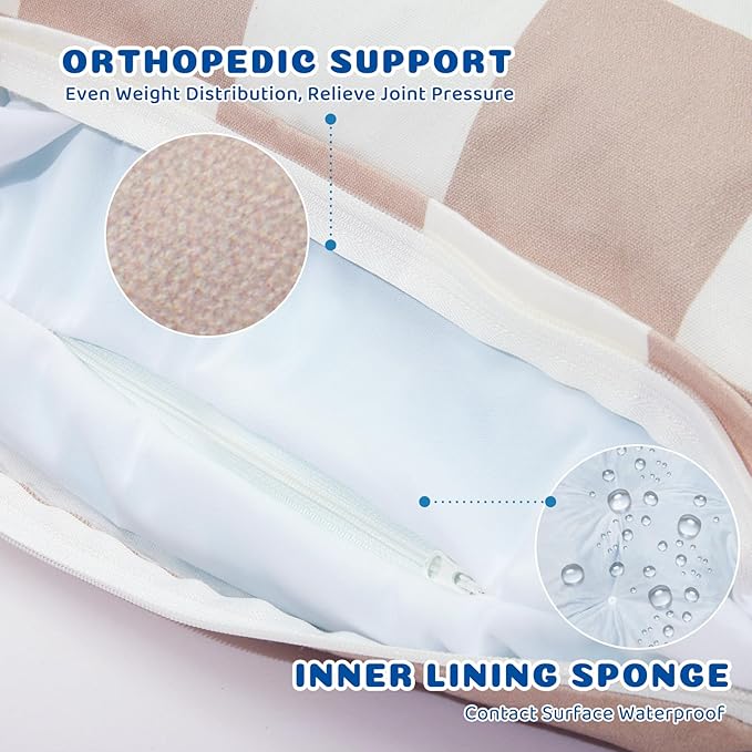 Large Dog Bed with Removable Washable Cover for Large Dogs Deluxe Plush Dog Crate Beds Comfy Kennel Pad Waterproof Lining and Blue Gel Memory Foam Memory Foam（Brown 40.2 * 30 * 4in）