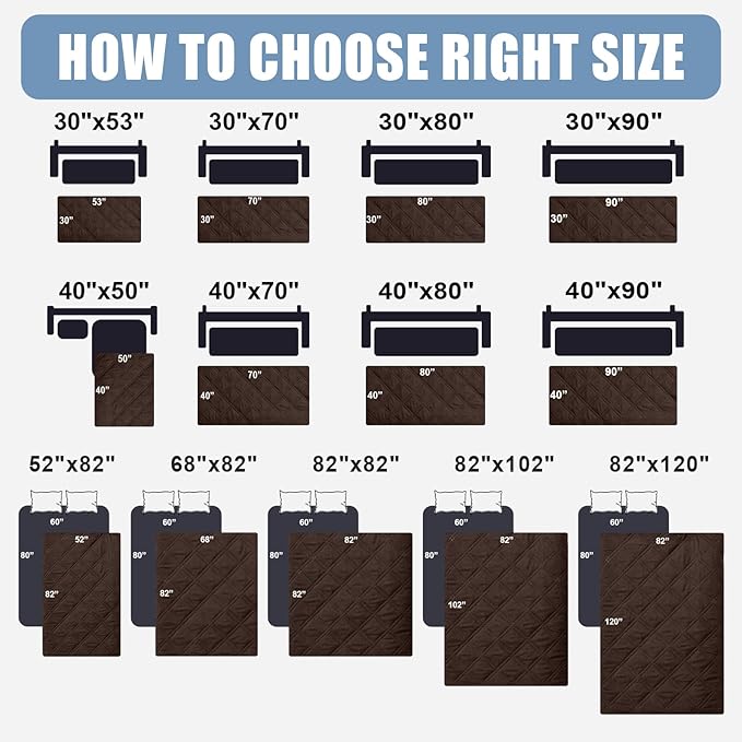 Smiry Waterproof Dog Blanket, Reversible Dog Bed Cover Pet Blanket, Soft Pet Couch Covers for Sofa Washable, Bed Couch Sofa Furniture Protector for Puppy Cat Kids (40"x90", Chocolate/Beige)