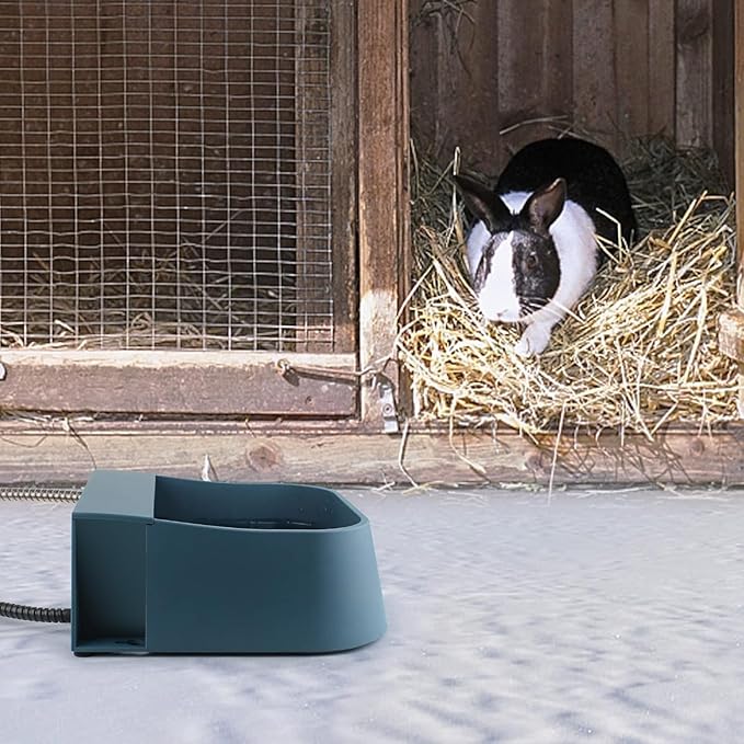 NAMSAN Automatic Water Dispenser for Dogs with Heater, Outdoor and Indoor, 2L Heated Water Bowl, Heated Watering Trough for Cats Chickens Rabbits Birds Bath Auto-Fill