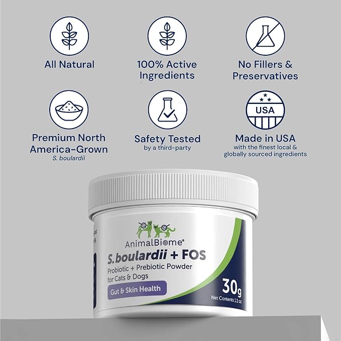 S boulardii + FOS for Cats and Dogs Probiotic Prebiotic - 30g