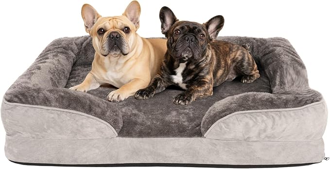 Dog Bed Medium to Large Dogs - Waterproof Couch with Removable Washable Cover and Egg Crate Foam Comfort Cage Beds Zipper Non-Slip Bottom Pad Bite-Proof