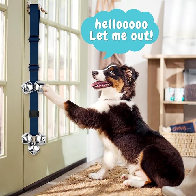 COOYOO Dog Doorbells, Adjustable Potty Training Dog Bells, Upgraded for Training Your Puppy The Easy Way, Premium Quality Housetraining Hanging Bell-5 Extra Large Loud 1.5 DoorBells