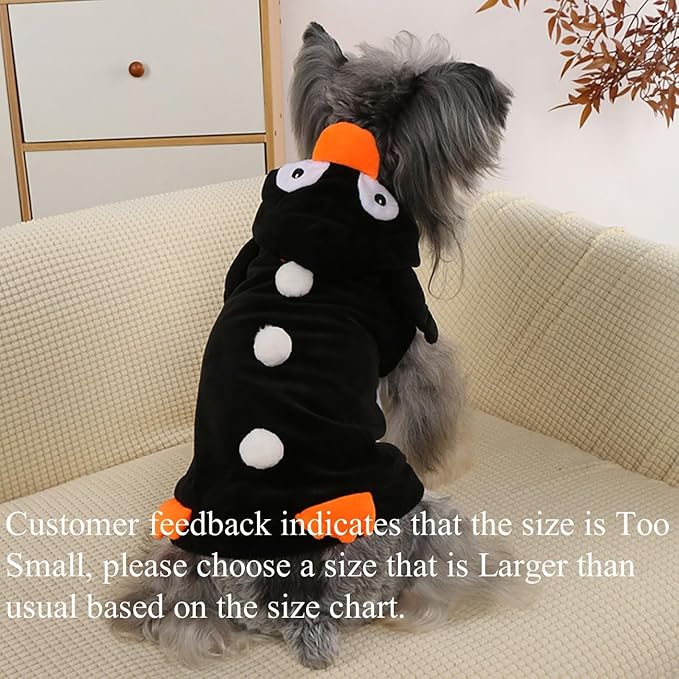 Pet Costume for Small Dogs Cats,Halloween Hoodies Winter Puppy Coat Outfits Funny Pajamas Clothes for Christmas Party,Penguin XL