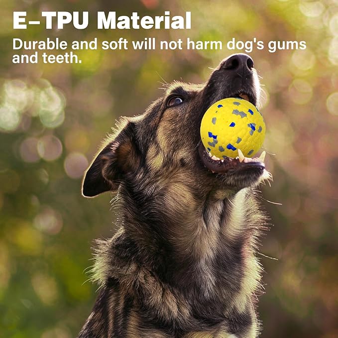 Dog Balls for Aggressive Chewers, Floating Toy for Water Fetch, Bouncy Indestructible Teething Chew and Tennis Balls for Small Medium Large Dogs - 2 Pack