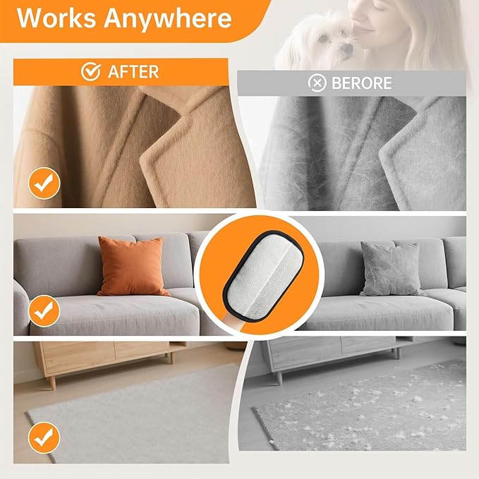 2PC Pet Hair Removal Glove,2025 New Reusable Pet Hair Removal Tool, Suitable for Bed Sheets, Sofas, Clothes, Carpets, Car Seats, and Static Gloves for Dogs and Cats