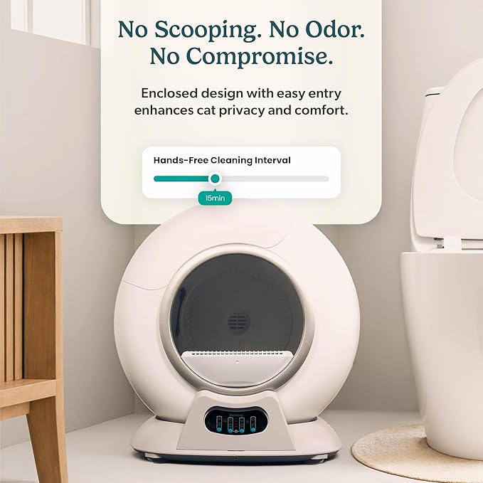 PetCove Self Cleaning Automatic Litter Box for Multi cat - XL Capacity/Quiet Operation/Odor Control/Anti-Pinch Safety/Easy App Control with Ultra Fast 5 GHz Wi-Fi - Includes Litter Bag Liners