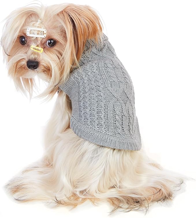 Stretchy Cat Sweater - 17 Colors & 6 Sizes | Snug Winter-Ready Knit for Boy/Girl Cats & Kittens(Grey, X-Large)