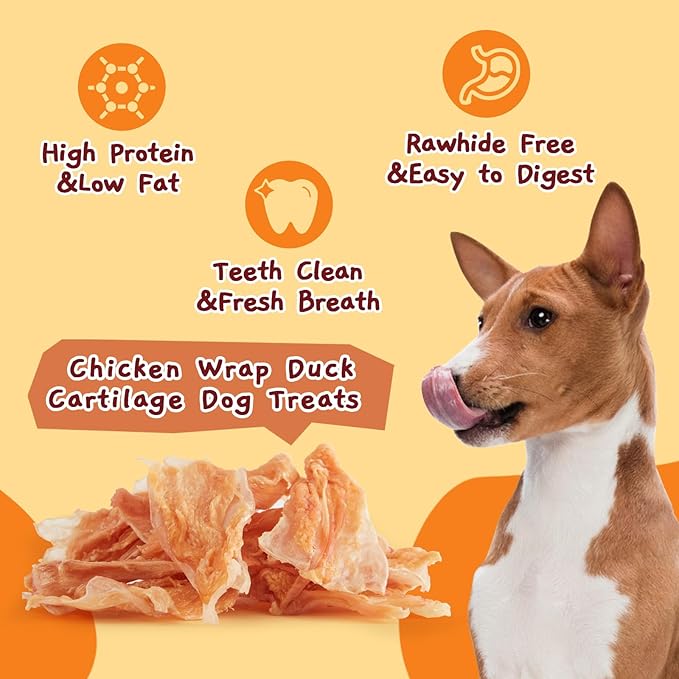 Jungle Calling Dog Treats, Chicken Jerky Dog Treats, Rawhide Free Chicken Wrapped Bones Training Chews, Made with Real Meat and Duck Cartilage Chewy Snacks