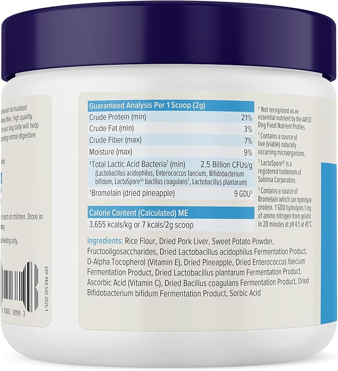 Vetnique Glandex Daily Probiotics for Dogs with Prebiotics to Support Gut Health with Fiber and Digestive Enzymes, Probiotic Chews or Powders (8.5oz Powder, Pork Powder)