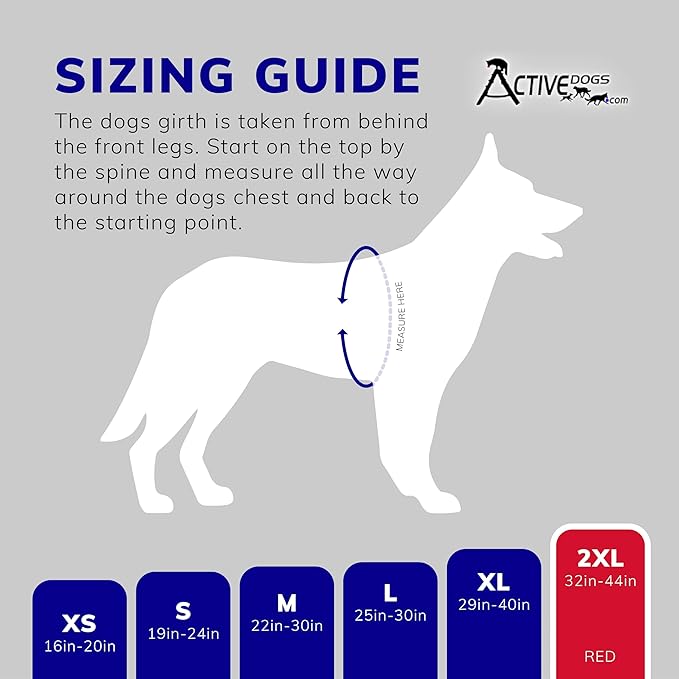 ActiveDogs.com 2XL Red Service Dog Harness Kit - No Pull Dog Vest, Handle, ID, ADA Cards, Medical Alert Keychain, Leash & Patches