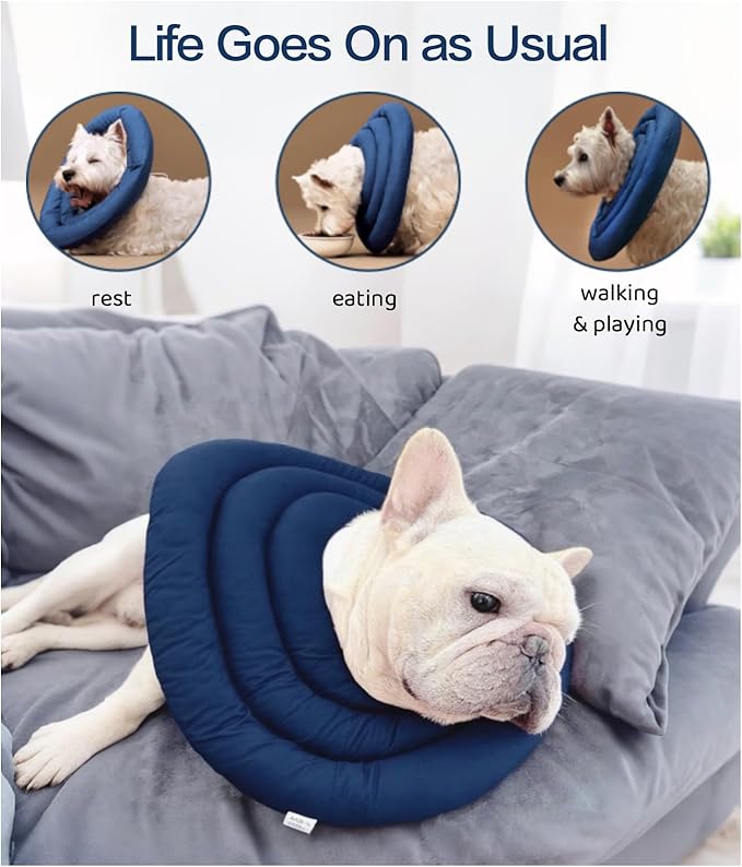 Soft Dog Cones, Recovery Dog Donut Collar After Surgery- Cone of Shame Alternative, Pet Elizabethan E-Collar Anti-Bite Lick Wound Healing Adjustable for Small Large Medium Dogs-BARDIMIES
