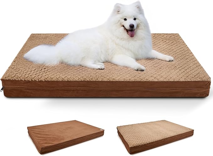 Sytopia Washable 36" Dog Bed for Large Dogs – Double-Sided Plush, Waterproof, Removable Cover, Thick Orthopedic Support, Durable Multi- Size Comfort Clearance Indoor Flat Dog Bed