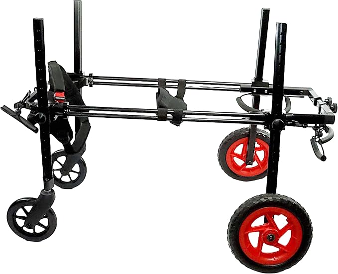 Pro Series Rear Leg Dog Wheelchair – Hyperlight Fiber Frame with All-Terrain Foam Wheels for All The Dogs - Chair Plus Front Wheel Kit (Medium)