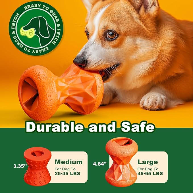 Dog Toys for Large Dogs – Durable Rubber Chew Toy for Aggressive Chewers,Interactive Treat Dispensing Puzzle Ball,Enrichment Dog Toy for Mental Stimulation,Slow Feeder & Boredom Relief,Bacon Gift
