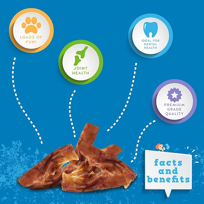 Jack & Pup Pig Ears Slivers (1lb) - Premium Natural Dog Chews, Pork Pig Ears, Healthy Dog Treats, Odor Free, Excellent Rawhide Alternative