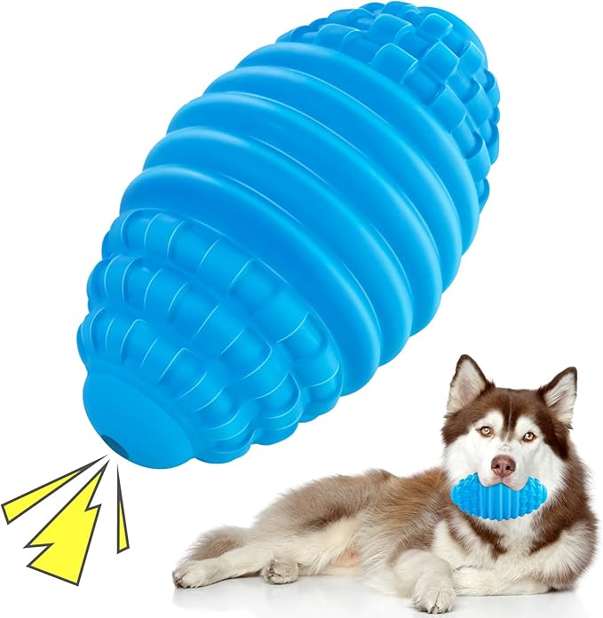 Tough Squeaky Dog Toys for Aggressive Chewers, Indestructible Dog Balls for Aggressive Chewers, Interactive Squeaky Balls for Dogs to Busy, Rubber Aggressive Chew Toys for Boredom