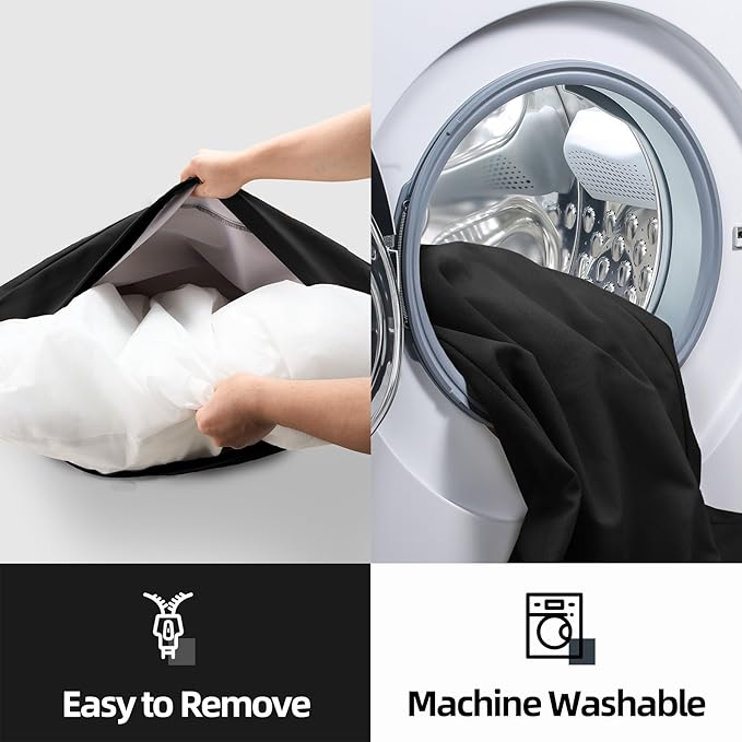 Sytopia 36 Inch Canvas Dog Bed for Large and Medium Dogs, Outdoor and Indoor Pet Bed, Waterproof Washable Removable Cover, Patio Pet Pad, Black