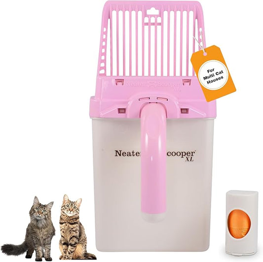Neater Pet Brands Neater Scooper XL Cat Litter Scoop, 15 Refill Bags – Extra-Large Capacity Mess-Free Cat Litter Scooper with Bag for Large & Multiple Cats, Spill-Proof Litter Box Scooper with Holder