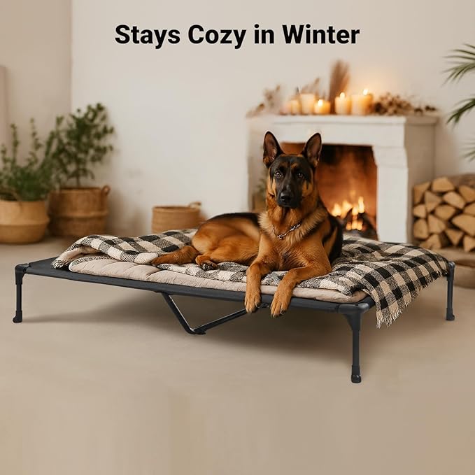 Veehoo Cooling Elevated Dog Bed, Portable Raised Pet Cot with Washable & Breathable Mesh, No-Slip Feet Durable Dog Cots Bed for Indoor & Outdoor Use, X Large, CWC1803-XL