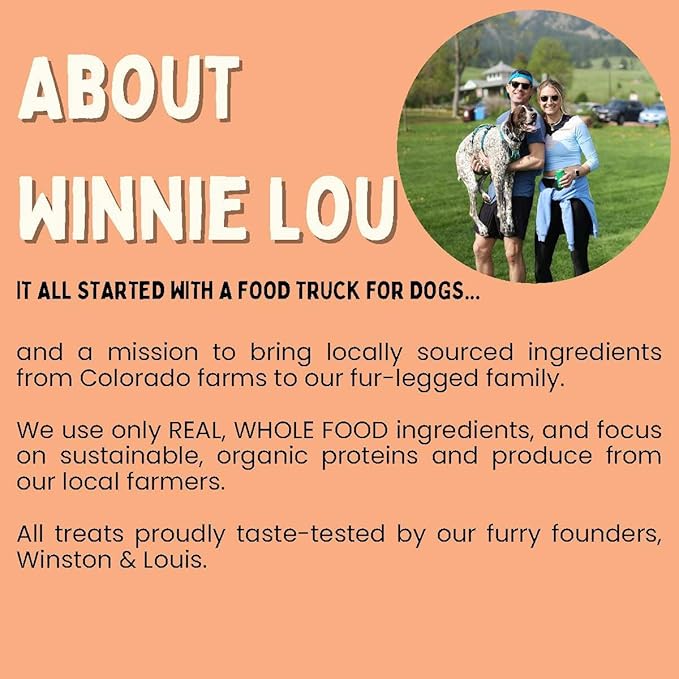 Winnie Lou Organic Healthy Dog Treats – All Natural Crunchy Dog Biscuits Made in USA with Organic Ingredients from Colorado Farms – for Small, Medium, Large Dogs - Pumpkin Apple Cookies (Pack of 2)