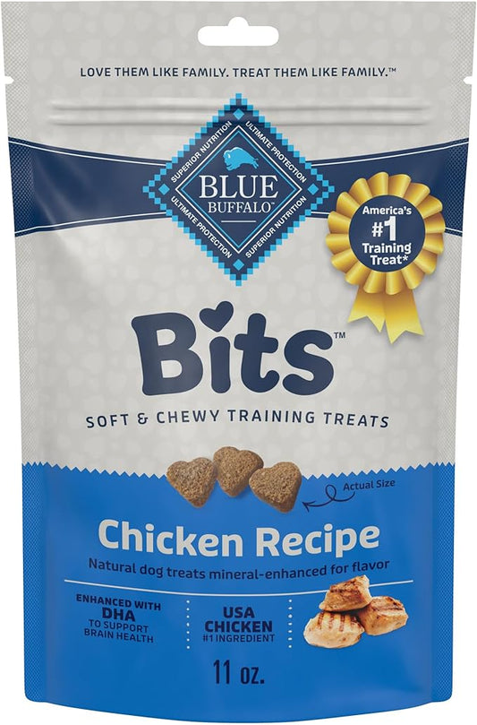 Blue Buffalo BLUE Bits Natural Soft-Moist Training Dog Treats, Chicken Recipe 11-oz Bag