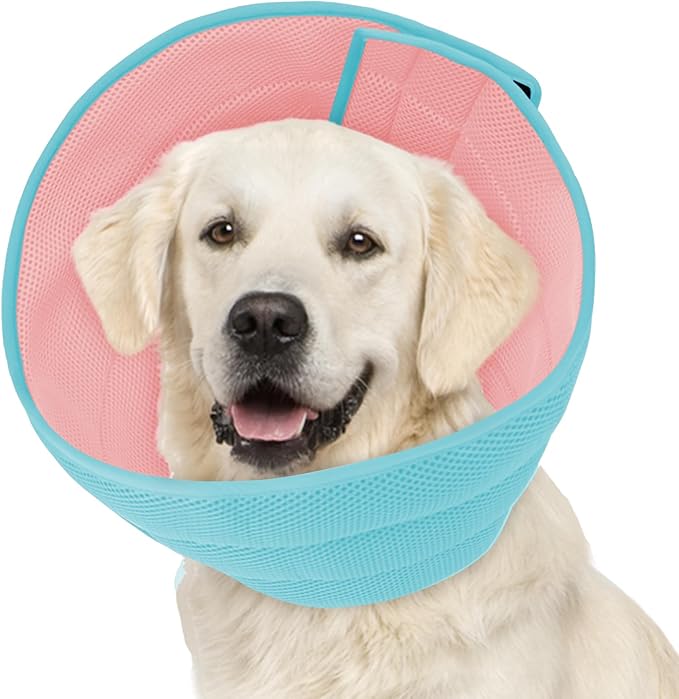 Soft Dog Cone Collar Alternative to Stop Licking, Comfy E Cones for Large Medium Dogs After Surgery, Comfortable Elizabethan Recovery Head Ecollars of Shame, XL Pet Neuter Neck Collars Anti Licking