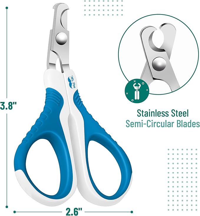 Mr. Pen Cat Nail Trimmer - Blue & White, Cat & Kitten Nail Clipper, Pet Claw Trimmer for Small Dogs