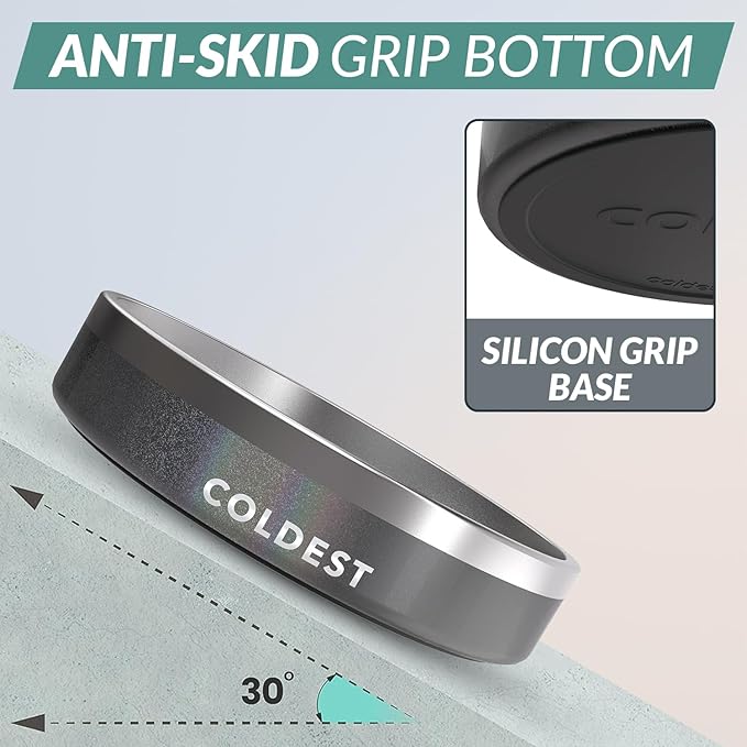 Coldest Dog Bowl - Anti Rust Metal, Non Slip, 3 Layers Insulated Stainless Steel Dog Bowls - Spill Proof & Heavy Duty - Water Bowl for Dogs, Cats & Pets, Dish Washer Safe (21 oz, Stardust Glitter)