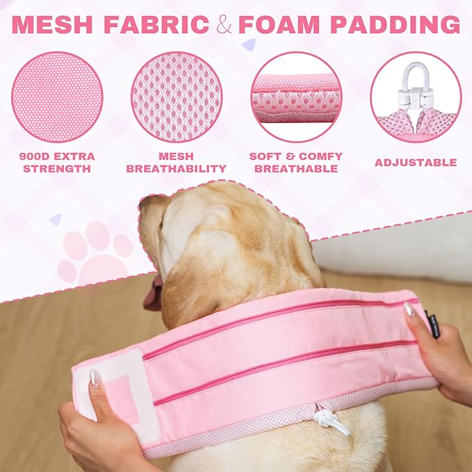 Soft Dog Recovery Collar After Surgery, Breathable Pet Sponge Collar for Small Dogs and Puppy, Adjustable Surgical Collar to Stop Licking Wounds, XS (Collar Only)