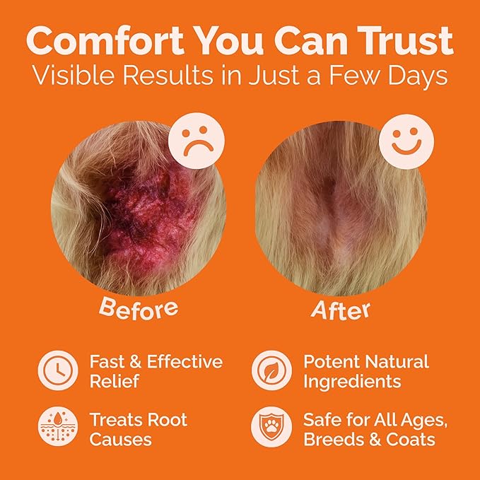 Hot Spot & Itch Relief Skin Cream for Dogs & Cats | Fast & Lasting Relief | Treats the Source | Natural Ingredients & Colloidal Silver | Vet-Recommended | Safe & Non-Toxic | Made in USA (2oz)