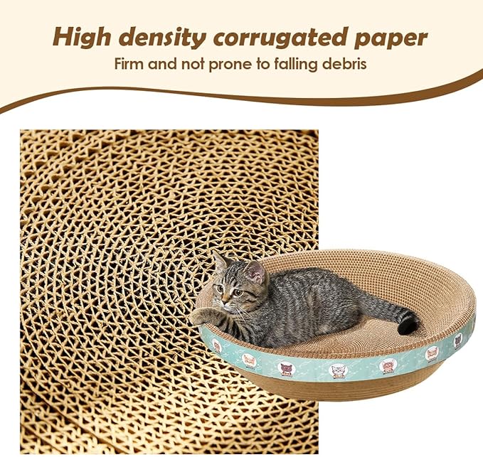 Pet Scratching Board Cat Scratch Pad for Indoor Sleeping (16.9" L x 16.9" W x 3.9" H)