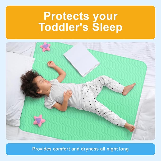 GREEN LIFESTYLE® Washable Underpads - Heavy Absorbency Reusable Bedwetting Incontinence Pads for Kids, Adults, Elderly, and Pets - Toddler Mattress Pads for Bed, Sofa, Floor (Pack of 2 - 34x36)