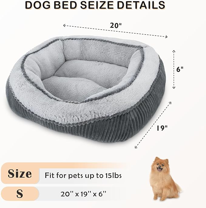 SIWA MARY Dog Beds for Small Medium Large Dogs & Cats. Washable Pet Bed, Orthopedic Dog Sofa Bed, Luxury Wide Side Fancy Design, Soft Calming Sleeping Warming Puppy Bed, Anti-Slip Bottom