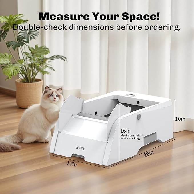 Self Cleaning Litter Box, Upgraded Automatic Cat Litter Box Self Cleaning with APP Control, Large Open Design for Single/Multiple Cats, Anti Pinch and Odorless