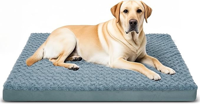 Orthopedic Dog Beds for Crate with Removable Washable Cover Egg-Crate Foam Pet Pad Mat with Anti-Slip Bottom,Waterproof Dog Beds Large Sized，40x30 Inch