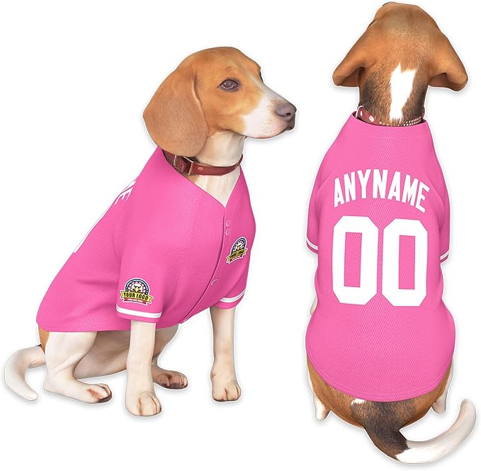 Custom Dog Baseball Jersey with Name Number Logo for Small Pet Dogs-Personalized Dog Shirts