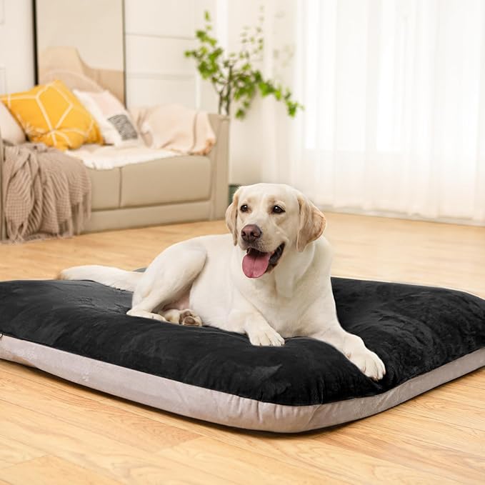 Magic Dog Super Soft Large Dog Bed Orthopedic Pet Beds 30 Inch Washable Anti Slip Dog Sleeping Mattress with Removable Cover, Dark Grey M