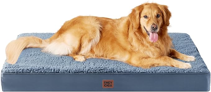 EHEYCIGA Orthopedic XXL Dog Beds for Jumbo Dogs with Removable Washable Cover for Crate, Spa Blue, 47x29