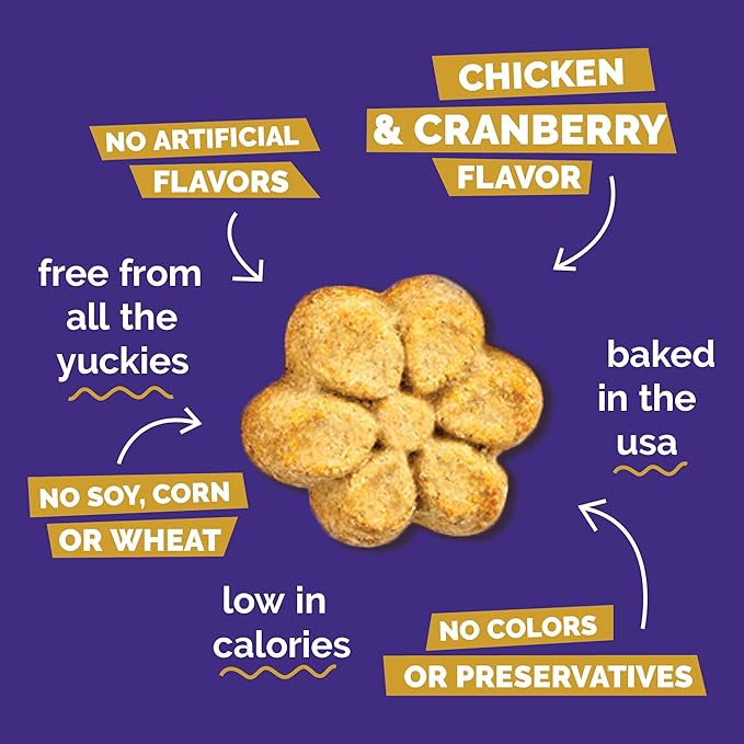 Fruitables Baked Dog Treats, Healthy Pumpkin Treat for Dogs, Low Calorie & Delicious, Free of Wheat, Corn and Soy, Made in The USA, Chicken and Cranberry Flavor, 20 oz
