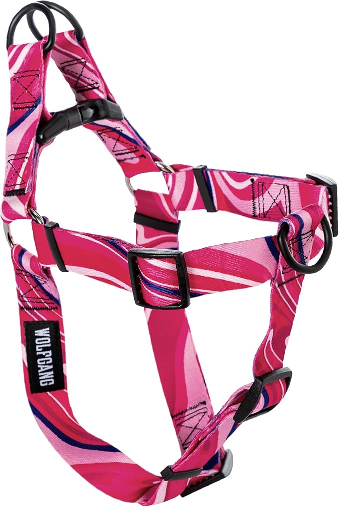 Wolfgang Heavy Duty Adjustable Dog Harness, Pull-Tested to Over 800 lbs for Walking & Training, MarbleSwirl Print, Large